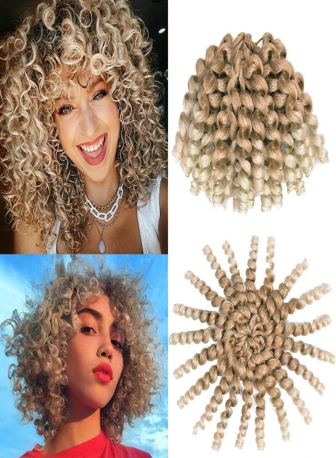 Luoyudu Wand Curl Crochet Hair,8 Inch 80g/pcs Ombre Wand Curl Crochet Hair for Black Women 5 Packs Jamaican Bounce Braiding Hair (5pcs,P27/613) - Image 1